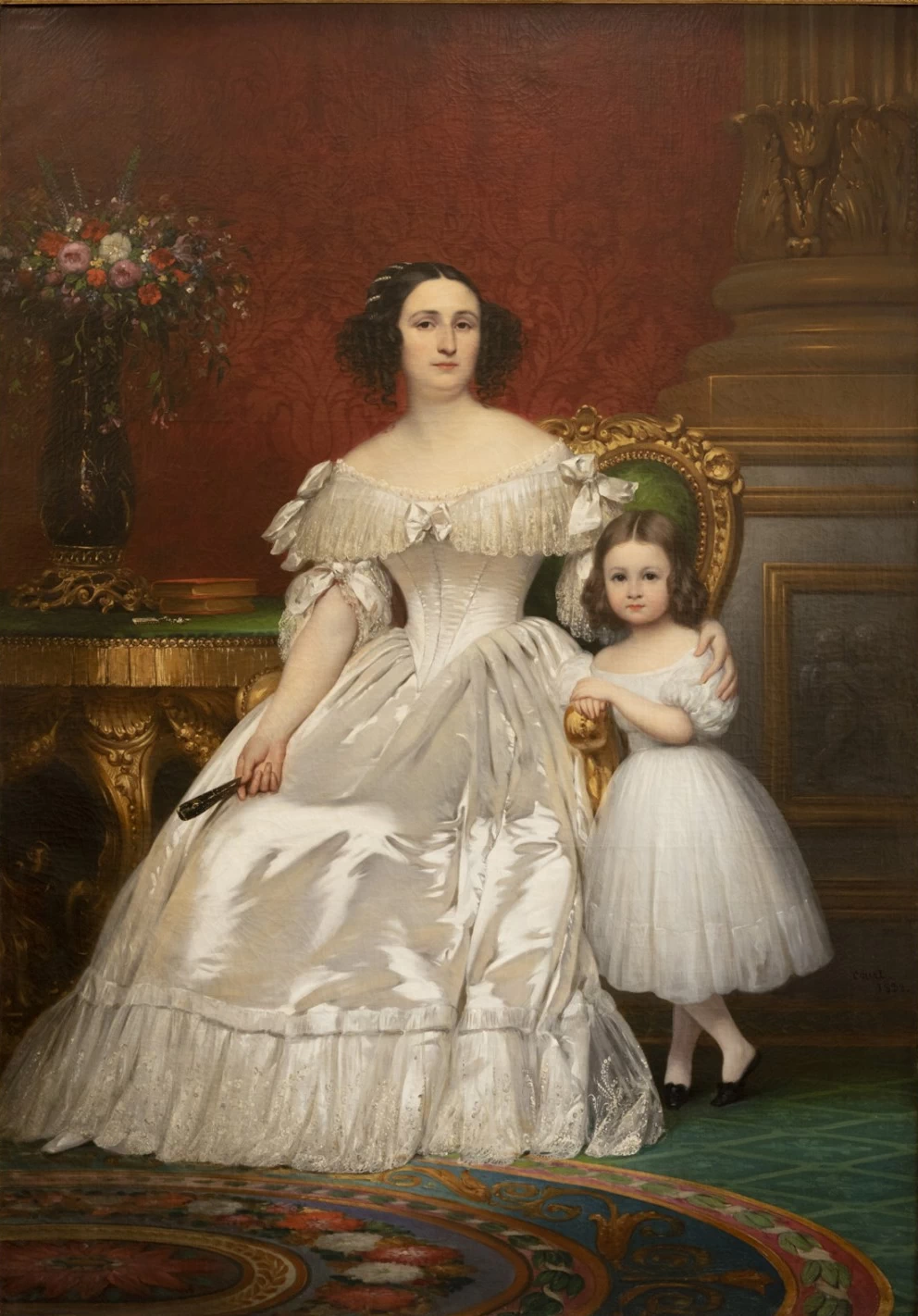 Joseph Désiré Court - Ritratto di Madame de Villeneuve Bargemon e sua figlia
